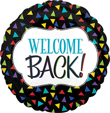 VLP 18in  WELCOME Back Triangles - Standard Foil Balloon - Pack of 10