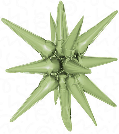 22in OLIVE GREEN Starburst - Foil Balloon - IRP - One Inflation Point