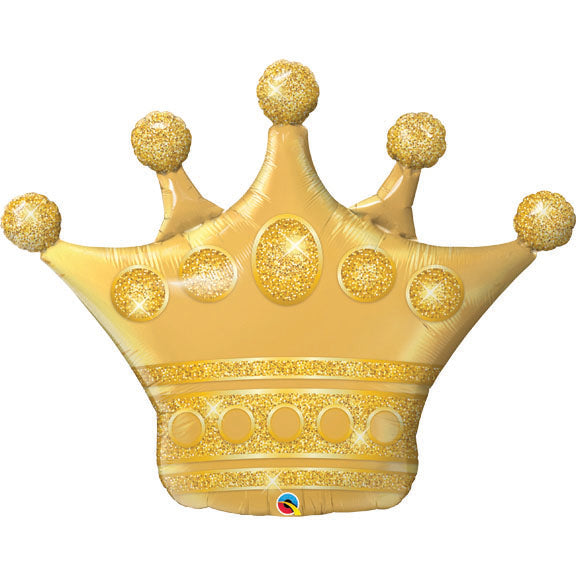 41in Golden CROWN - Large Shape Foil Balloon (Pkg)