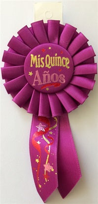 6½in Mis Quince Anos Rosette Ribbon