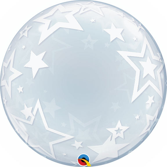 24in DECO BUBBLE Stylish Stars - Vinyl Balloon (PKG)