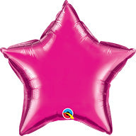 9in MAGENTA Star Qualatex Foil- Pack of 25