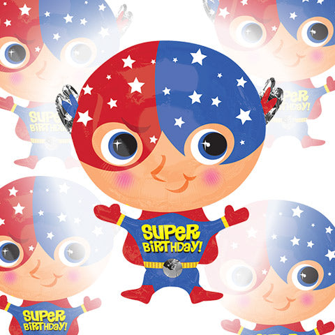 23in Super BIRTHDAY Hero - Junior Shape Foil Balloon - Pack of 5