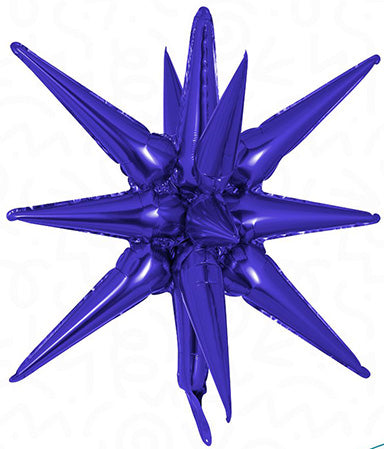 22in PURPLE Starburst - Foil Balloon - IRP - One Inflation Point