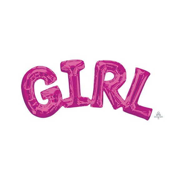 GIRL - Phrase PINK (PKG) 22inx10in - Air-fill Valved