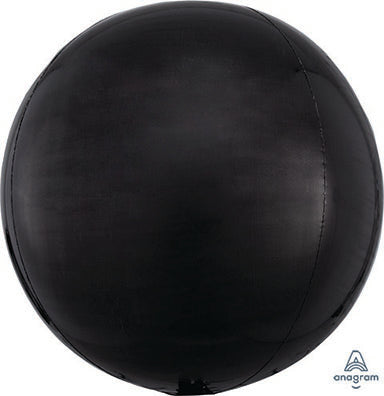 Solid BLACK- ORBZ Dimensional Round Foil Balloon (Pkg of 3)