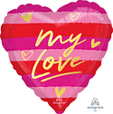 MY LOVE - Standard HX - Heart Shaped Foil Balloon (PKG)