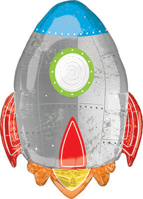 29in Blast Off Spaceship - SuperShape Foil Balloon Individually Retail Packaged