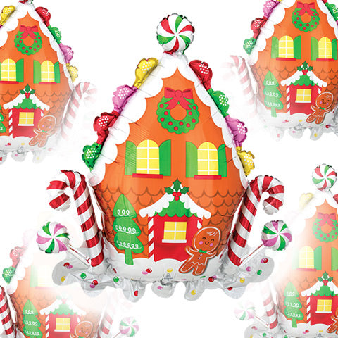 30in Gingerbread HOUSE - Pack of 5 - SuperShape Foil Balloon