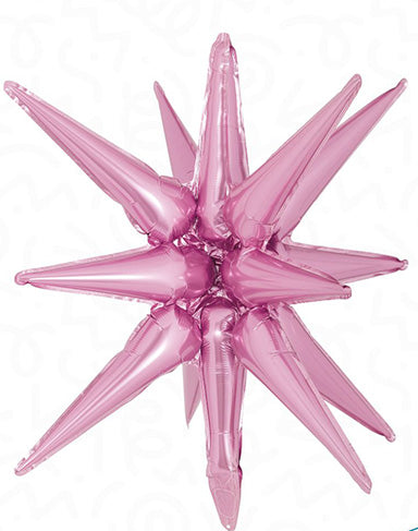 22in LIGHT PINK Starburst - Foil Balloon - IRP - One Inflation Point