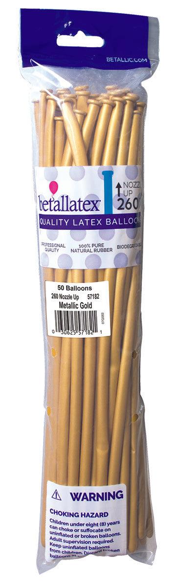 260b METALLIC GOLD - Nozzle Up Betallatex/Sempertex (50ct)