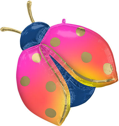 33in Colorful Ladybug  - SuperShape Foil Balloon (Pkg)