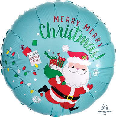 Christmas Running SANTA (PK20) - Standard HX Foil Balloon