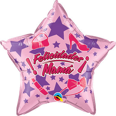 18in Felicidades MAMA Stars - Foil Balloon - Pack of 10