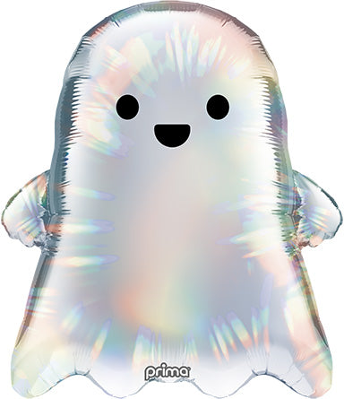 22in Cute Holographic Ghost Special Shape- Foil Balloon (Pkg)