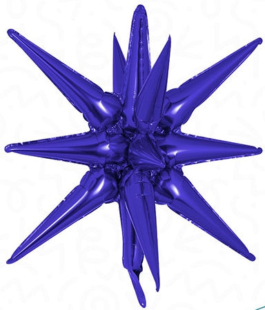 22in PURPLE Starburst - Foil Balloon - IRP - One Inflation Point