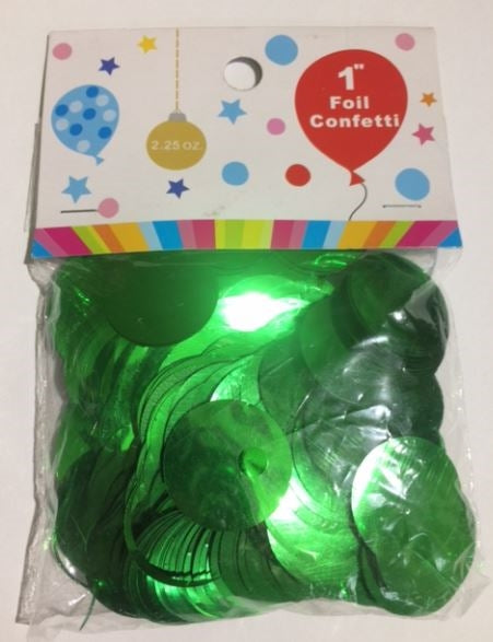 1 inch Metallic GREEN Foil Confetti