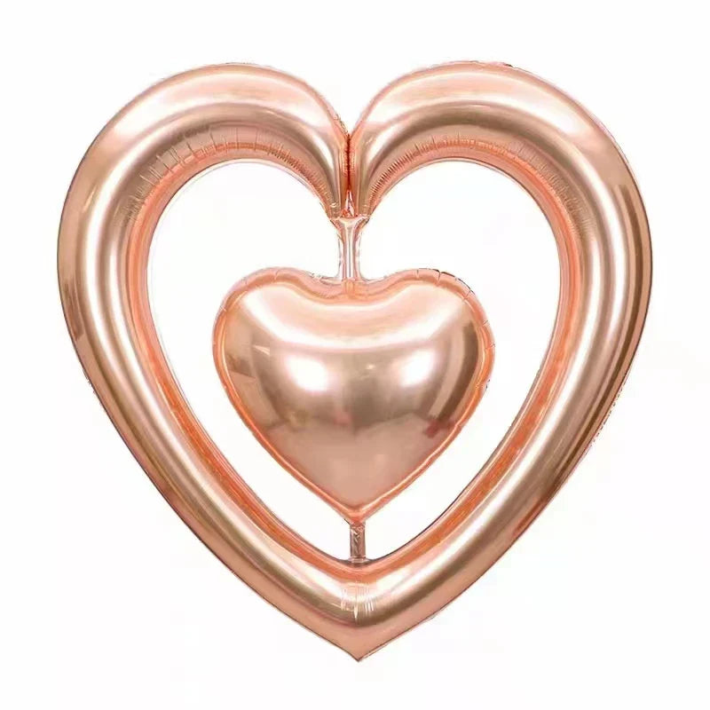 Winner Party 44" Rose Gold Heart-To-Heart Balloon