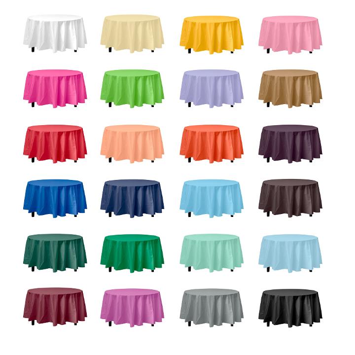 Round Plastic Tablecloth 84" x 84"