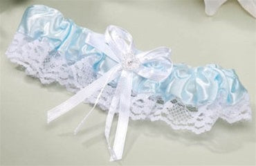 Garter/Arm Band Light Blue with Light Blue Lace Heart