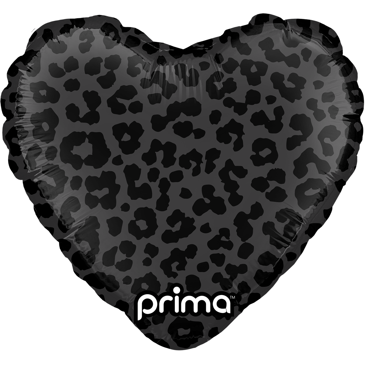 9" Heart Black Shiny & Matte Leopard Print