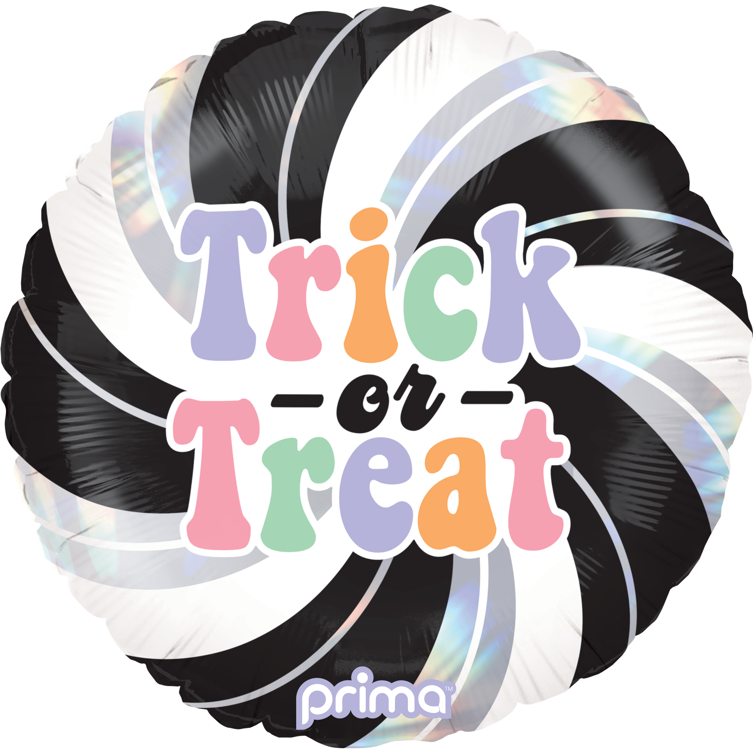 18" Round Trick-or-Treat Holographic Swirl