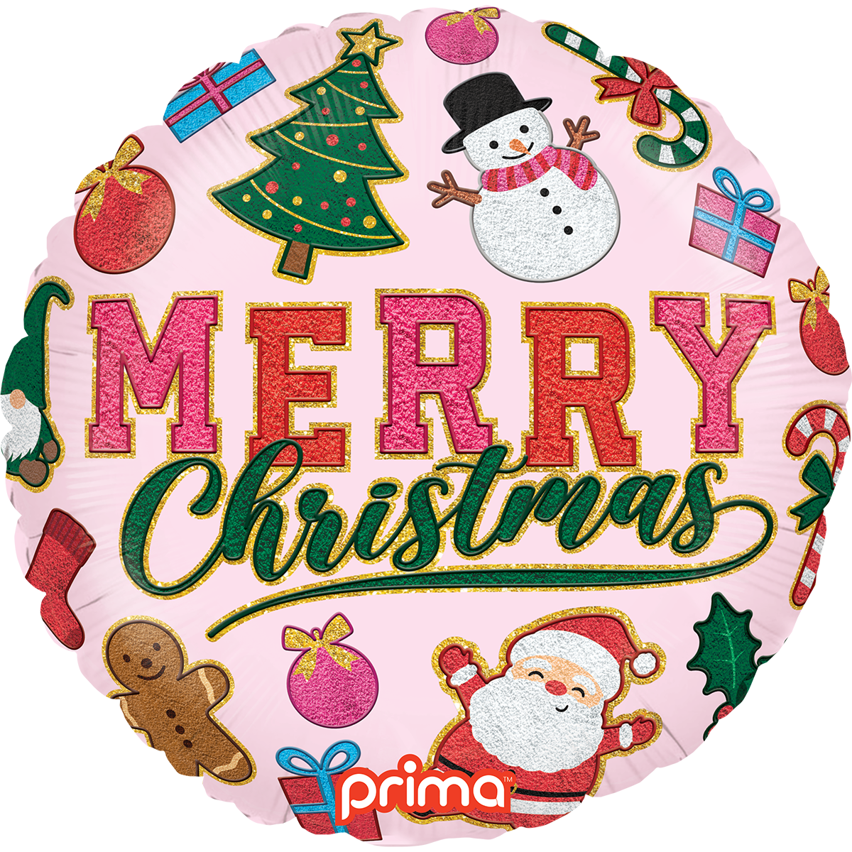 18" Round Merry Christmas Patches