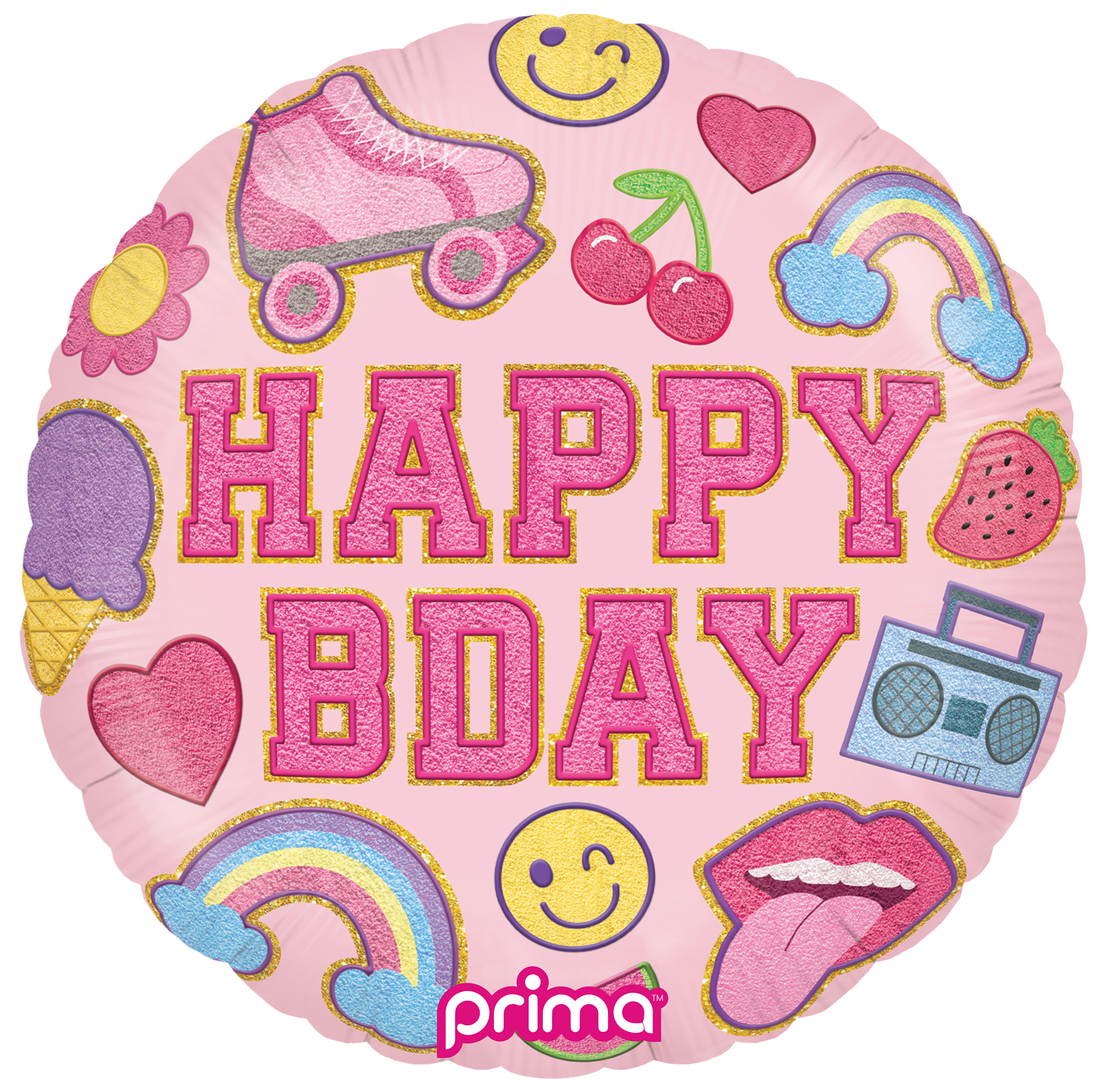 18" Round Birthday Girl Patches