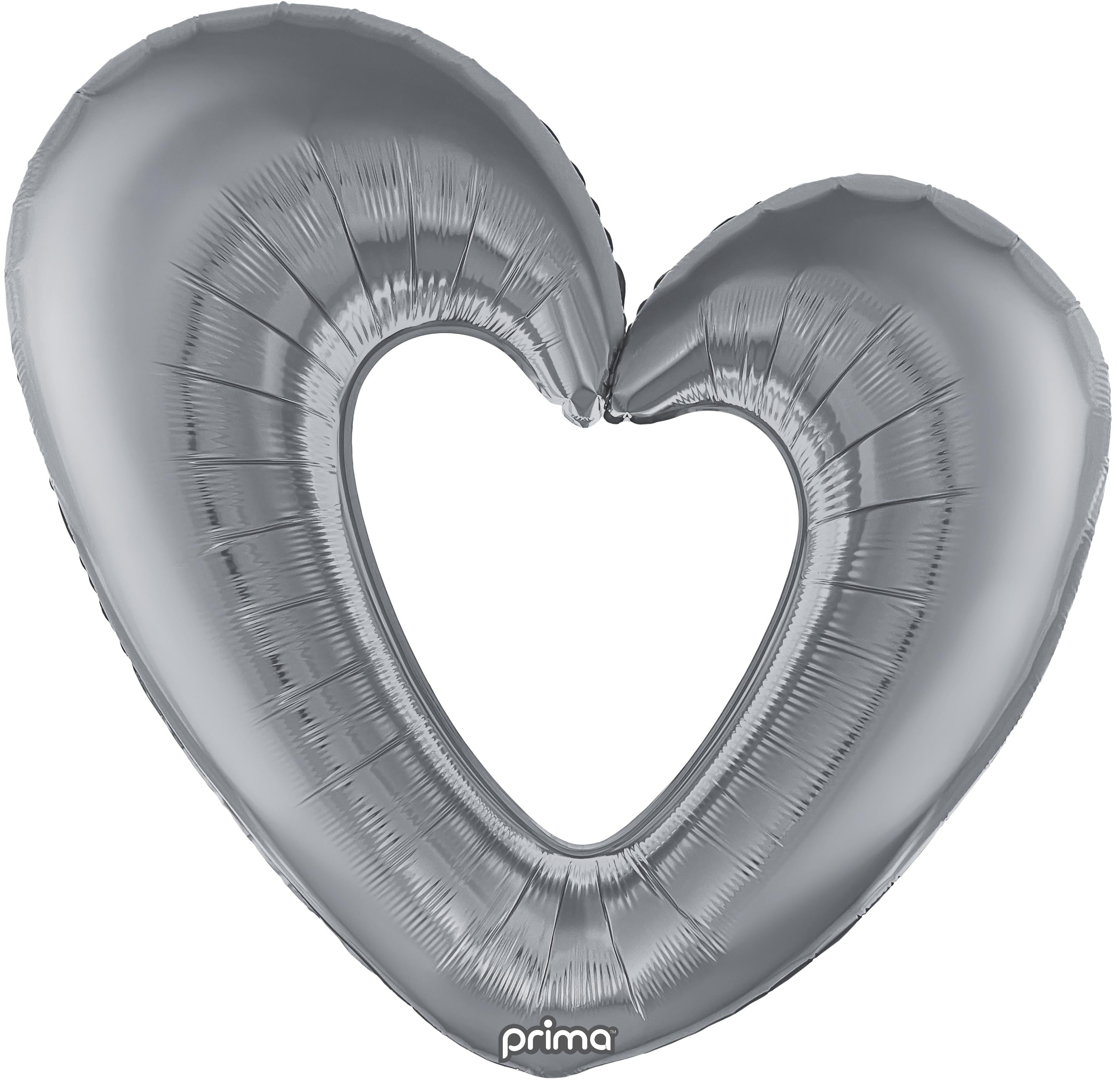 40" Silver Open Heart