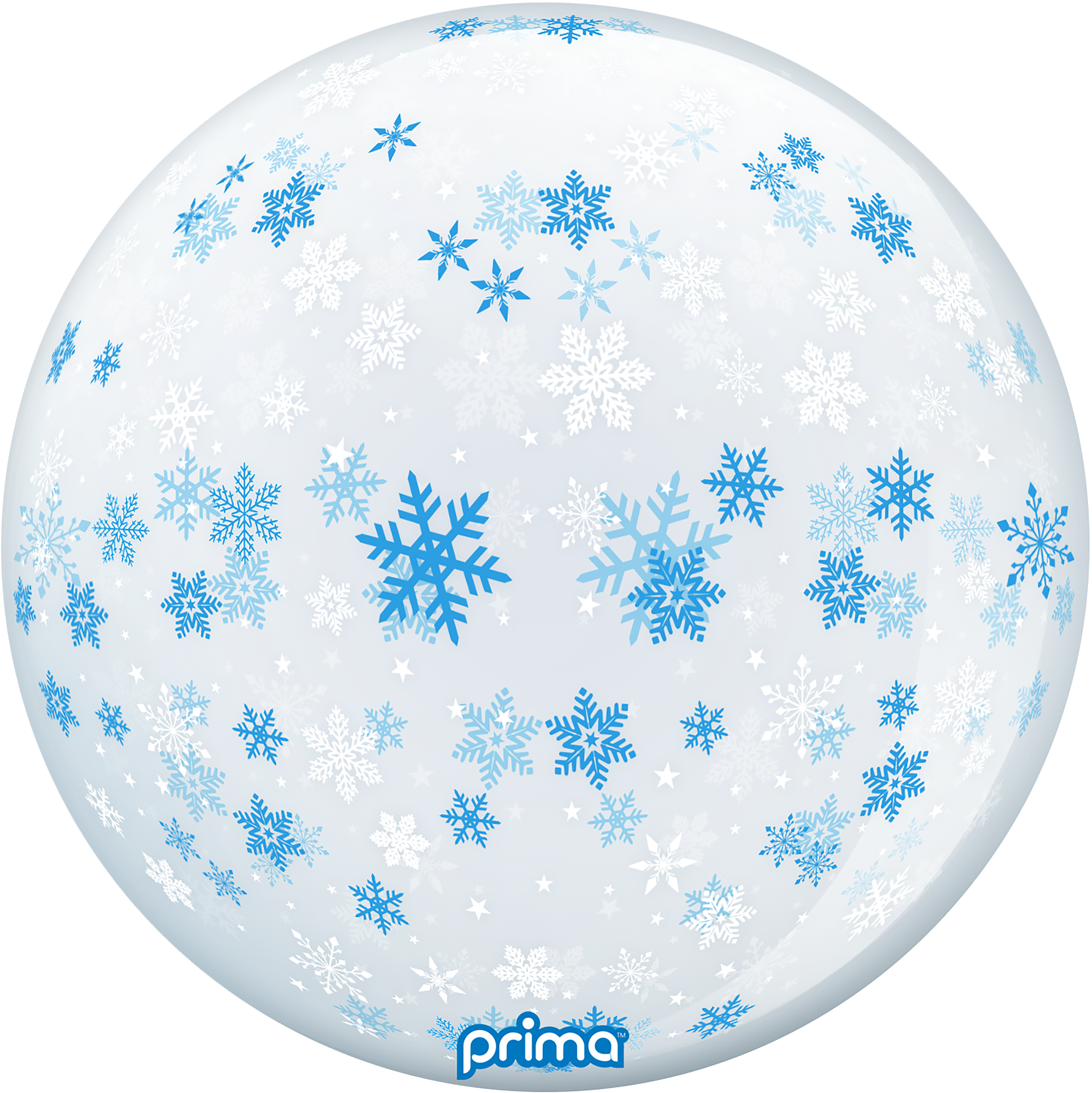 20” Blue & White Snowflakes Sphere