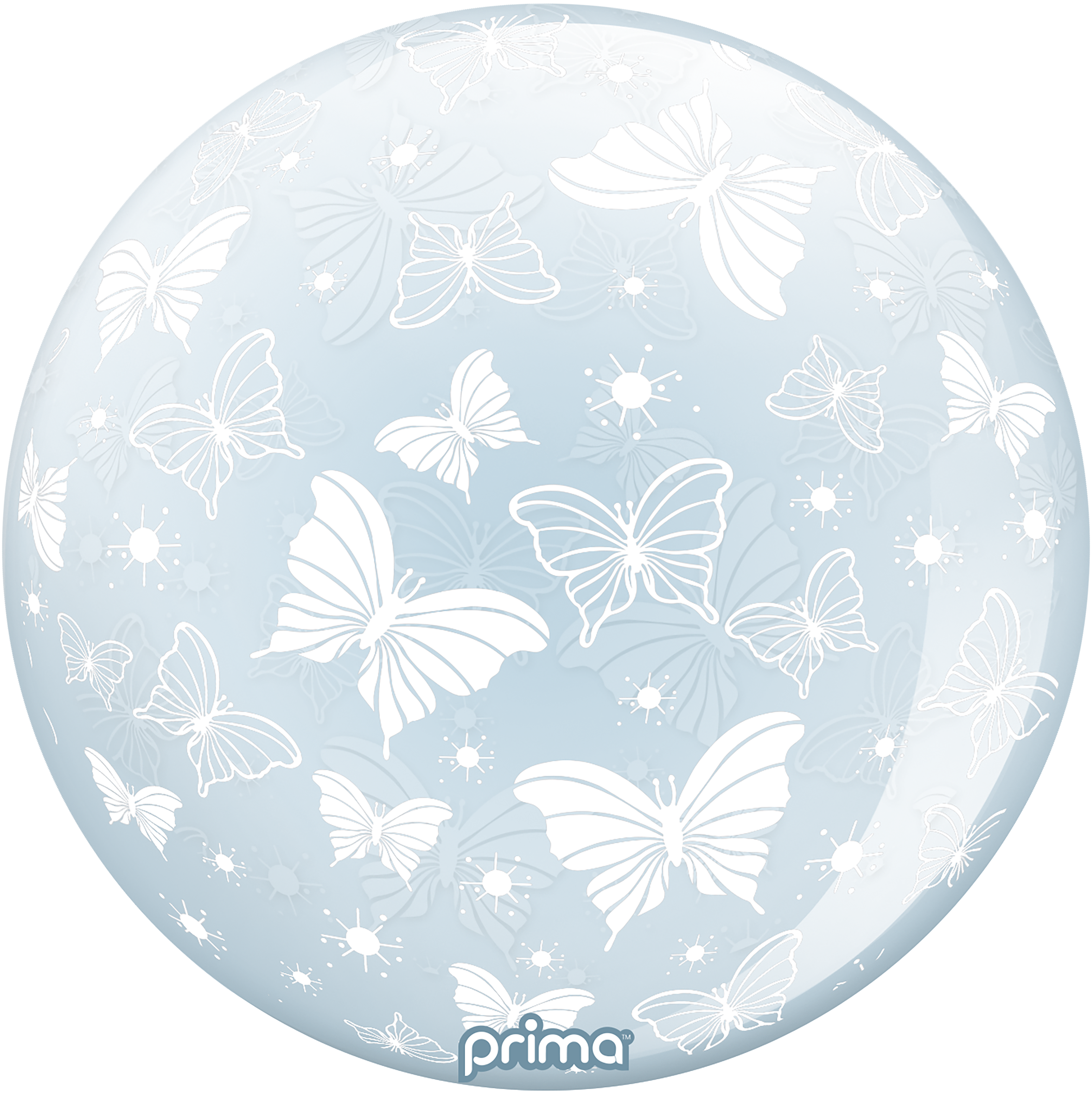 20” White Butterflies Sphere