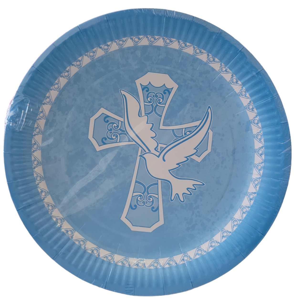 Cross Blue 9" Paper Plates 8ct