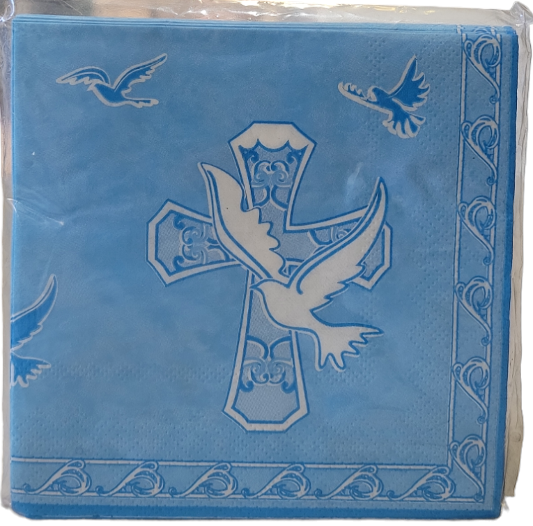 Cross Blue Napkins 16ct