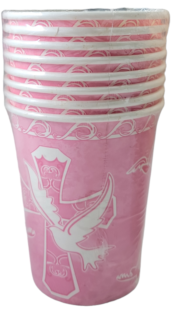 Pink Cross 9oz Cups 8ct