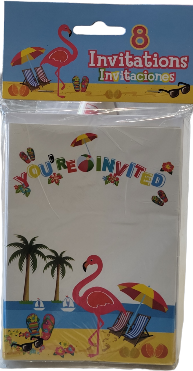 Luau Party Invitations 8ct