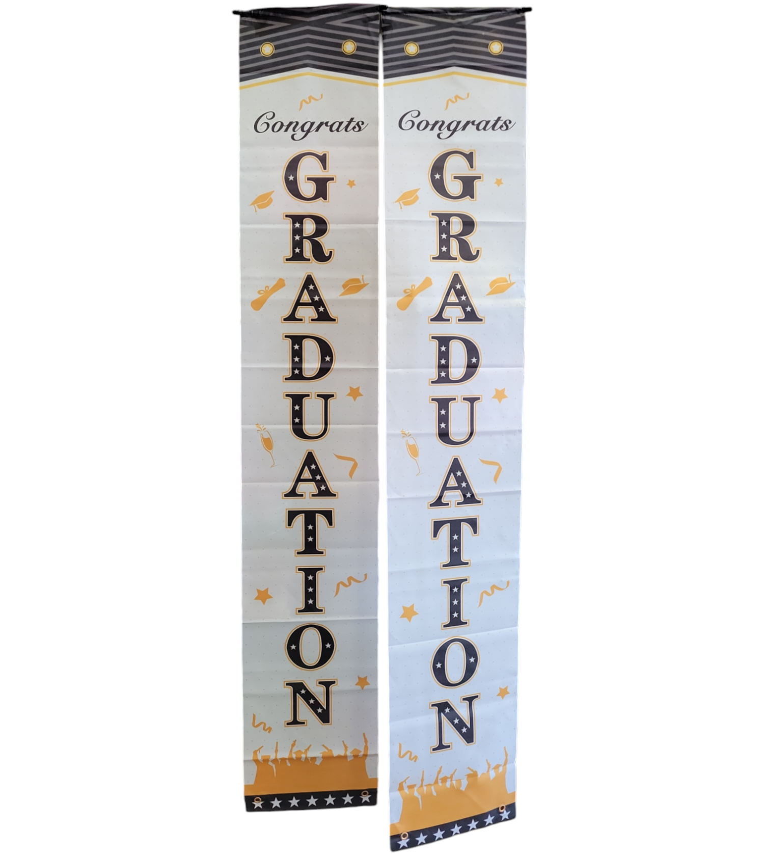 Winner Party 6ft Congrats Graduation Vertical Cloth Banner 2pc