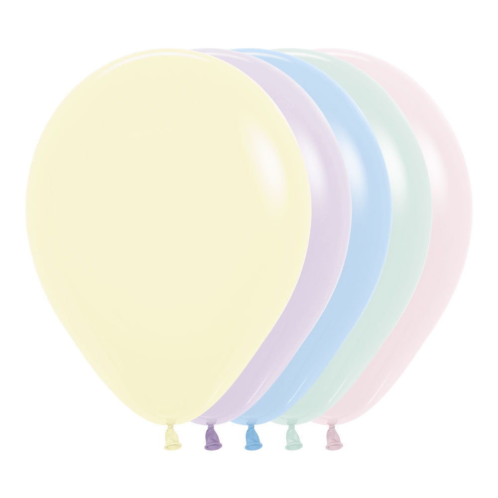 Sempertex 5" Latex Pastel Matte Assorted 50ct