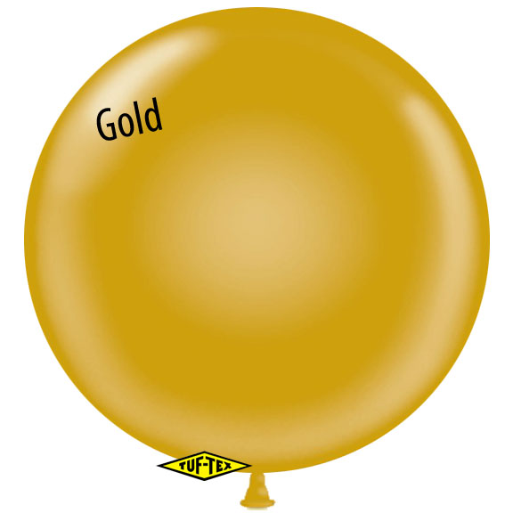 24in GOLD Round Latex Balloon