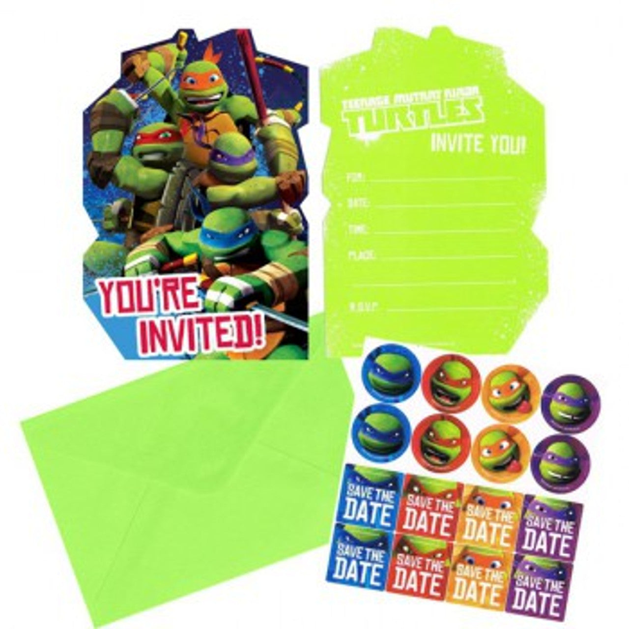 TMNT Postcard Invitation 8ct