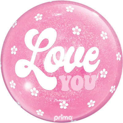 Air - Filled Love You Flowers Light Pink Glitter Sphere™ - 10" - Premium Party Distribution