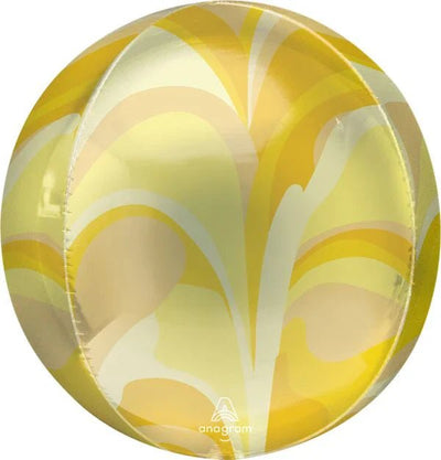 Anagram 16" Gold Macro Marble Orbz Balloon - Premium Party Distribution