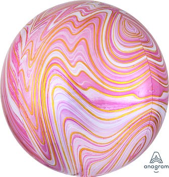 Anagram 16" Pink Marblez Orbz - Premium Party Distribution