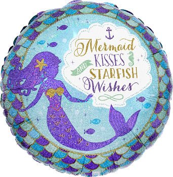 Anagram 18" Mermaid Wishes & Kisses Balloon - Premium Party Distribution