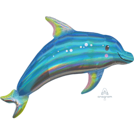 Anagram 29" Iridescent Blue Dolphin Balloon - Premium Party Distribution