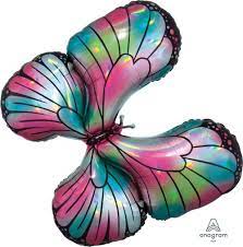 Anagram 30" Teal Pink Butterfly Balloon - Premium Party Distribution
