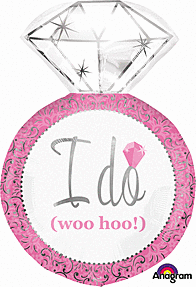 Anagram 26" I Do Pink Ring Balloon - Premium Party Distribution