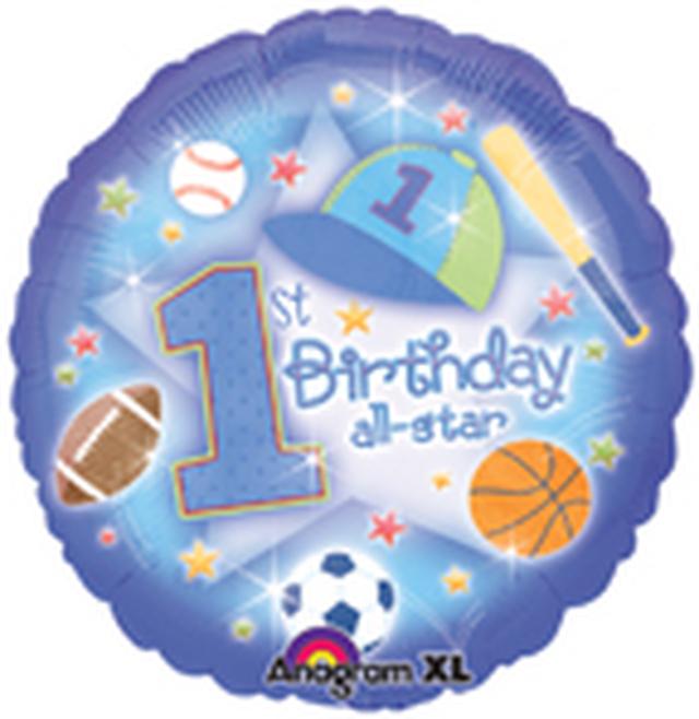 Anagram 18″ First Birthday All Star Balloon