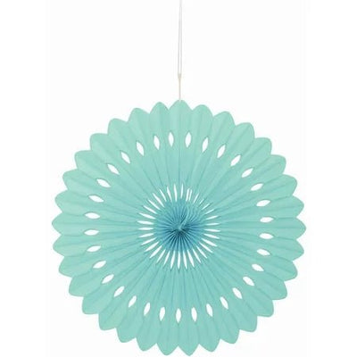 Aqua Hanging Fan Decoration 1ct - Premium Party Distribution
