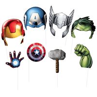 Avengers Assemble Photo Booth Props 8ct - Premium Party Distribution