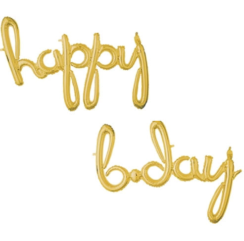 Anagram happy b.day Phrase Gold Balloons